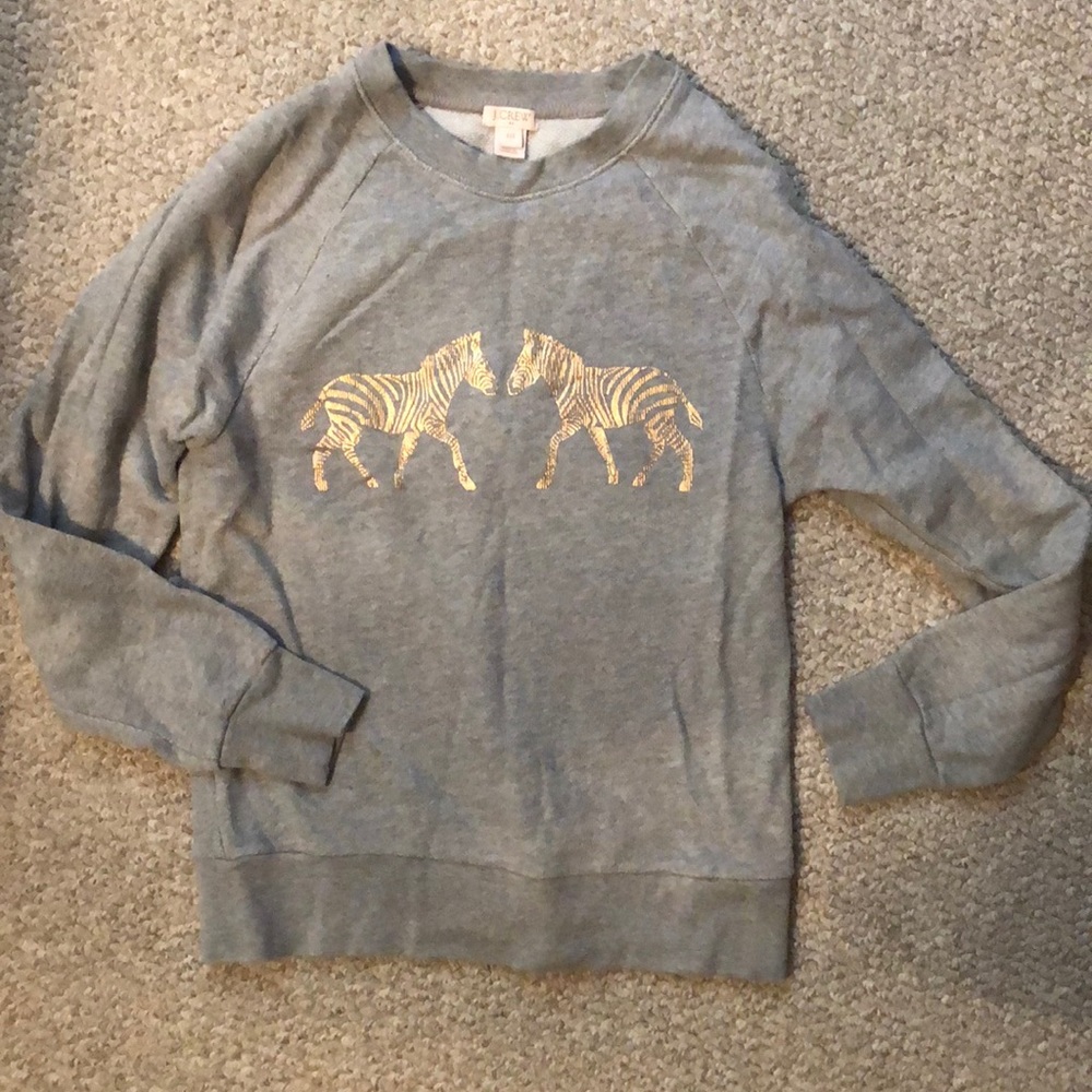 J Crew zebra crew neck sweater